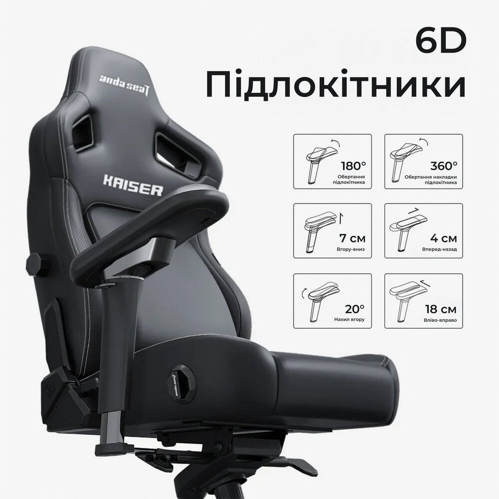 Кресло для геймеров Anda Seat Kaiser 4 V2 Size XL PVC Dark Gray Fabric (AD12YDDC-XLL-20-GB-CF-03) Кресло для геймеров Anda Seat Kaiser 4 V2 Size XL PVC Dark Gray Fabric (AD12YDDC-XLL-20-GB-CF-03)