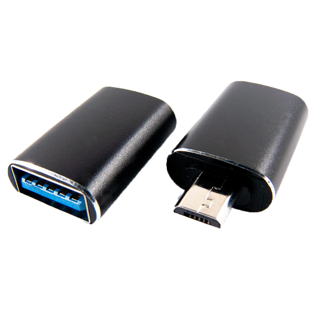 Адаптер Dengos ADP-017 OTG USB - micro USB Чорний