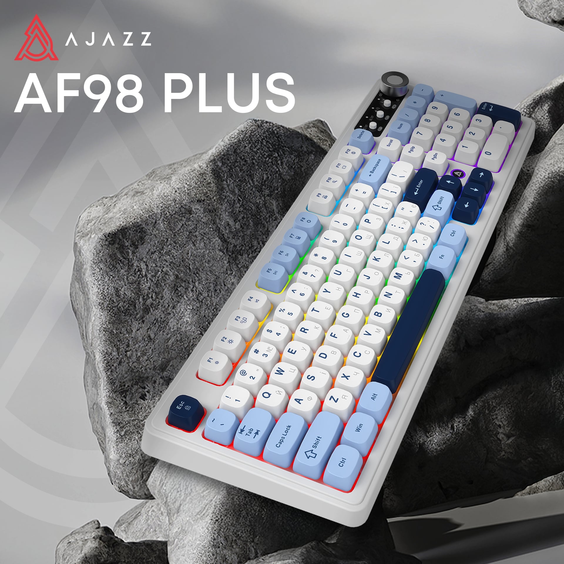 Клавиатура беспроводная Ajazz AF98 Plus Glacier Blue (AF98-PLUS-GB) Клавиатура беспроводная Ajazz AF98 Plus Glacier Blue (AF98-PLUS-GB)