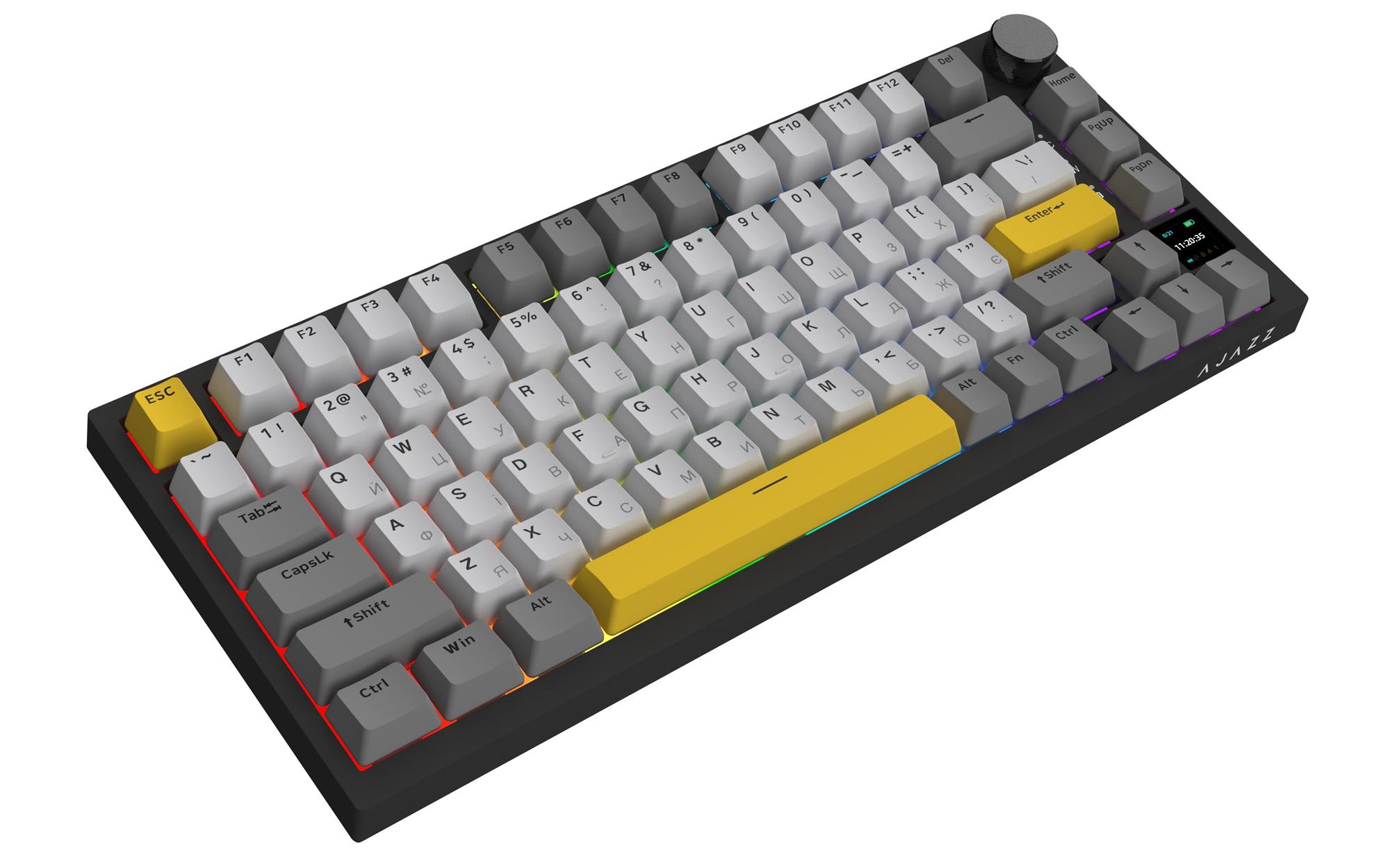 Клавиатура беспроводная Ajazz AK820 Pro Flying Fish Switch Black RGB With Screen (AK820PRO-FF-BGY) Клавиатура беспроводная Ajazz AK820 Pro Flying Fish Switch Black RGB With Screen (AK820PRO-FF-BGY)