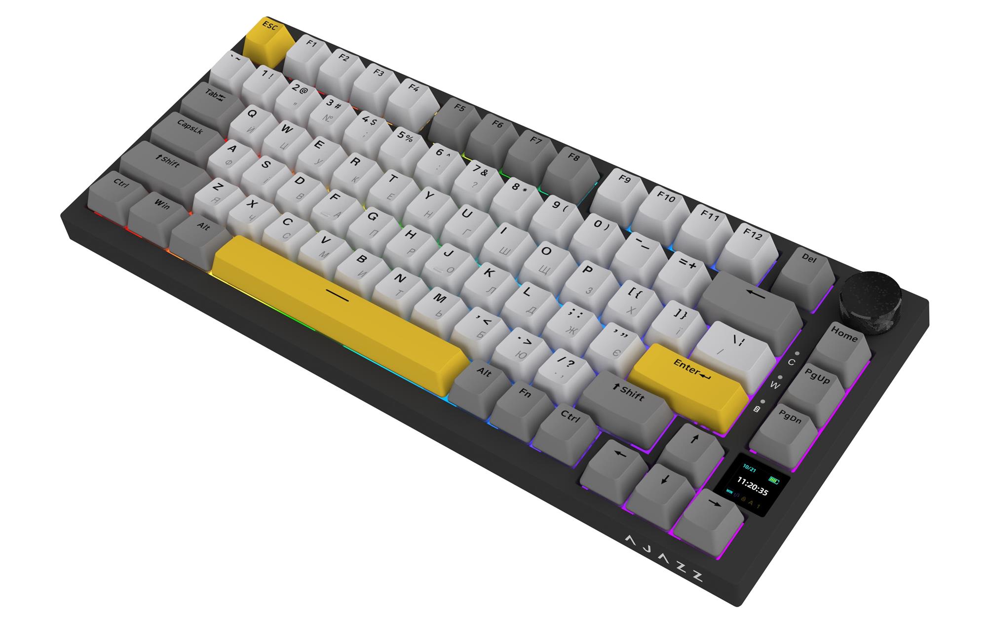 Клавиатура беспроводная Ajazz AK820 Pro Flying Fish Switch Black RGB With Screen (AK820PRO-FF-BGY) Клавиатура беспроводная Ajazz AK820 Pro Flying Fish Switch Black RGB With Screen (AK820PRO-FF-BGY)