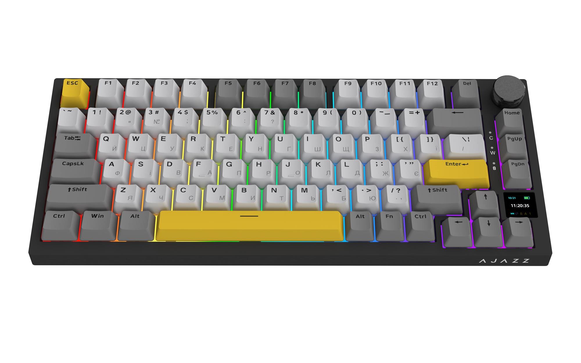 Клавиатура беспроводная Ajazz AK820 Pro Flying Fish Switch Black RGB With Screen (AK820PRO-FF-BGY) Клавиатура беспроводная Ajazz AK820 Pro Flying Fish Switch Black RGB With Screen (AK820PRO-FF-BGY)