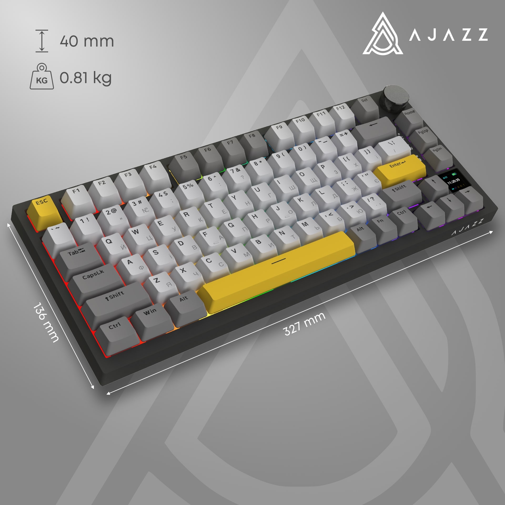 Клавиатура беспроводная Ajazz AK820 Pro Flying Fish Switch Black RGB With Screen (AK820PRO-FF-BGY) Клавиатура беспроводная Ajazz AK820 Pro Flying Fish Switch Black RGB With Screen (AK820PRO-FF-BGY)