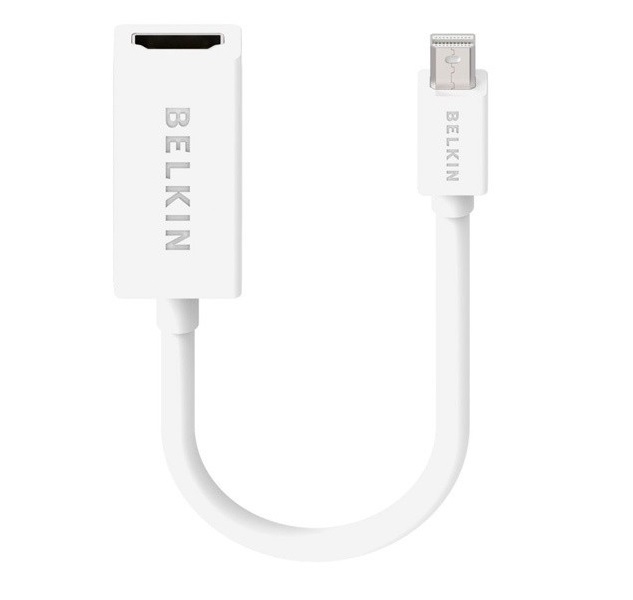 Адаптер Belkin mini DisplayPort - HDMI (M/F), 0.12 м, White (F2CD078DSAPL)