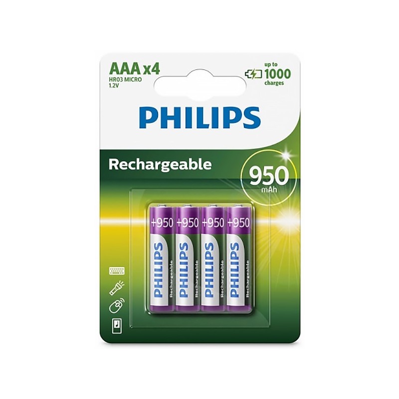 Акумулятор Philips AAA/HR03 Ni-MH 950 mAh BL 4шт