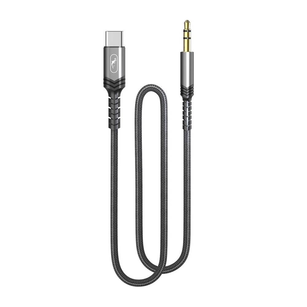 Аудіо-кабель SkyDolphin SR29 3.5 мм - USB Type-C (M/M), 1 м, Black (SDAUX-000076)