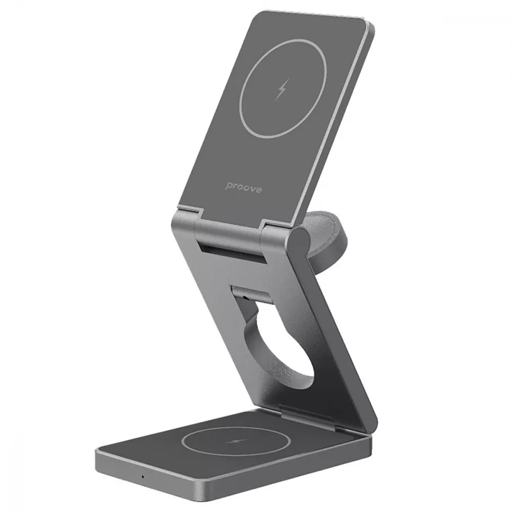 Бездротовий зарядний пристрій Proove Titan Volt 3in1 15W Gray