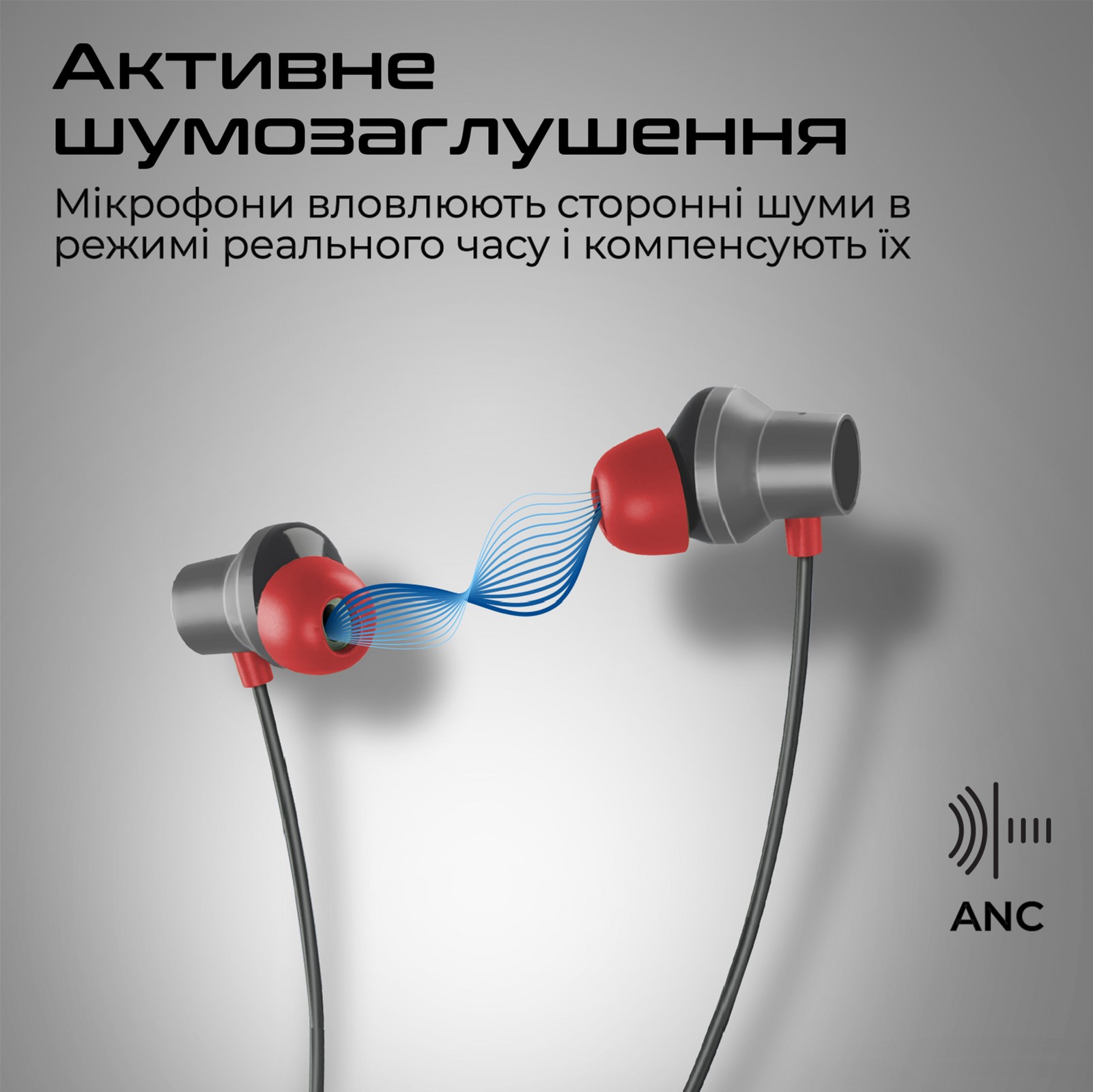 фото Навушники з мікрофоном Promate Velcon Black (velcon.black)