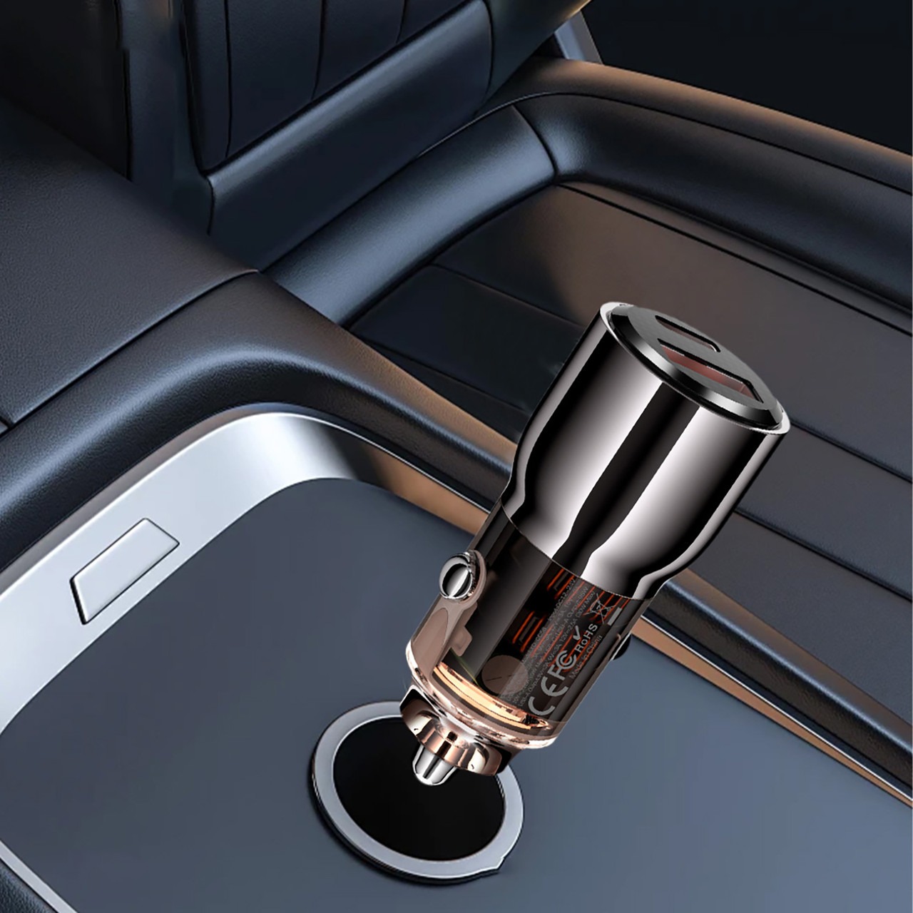 Автомобильное зарядное устройство XO CC58 (USB, USB-C, 3.25A) 95W Dark Grey Автомобильное зарядное устройство XO CC58 (USB, USB-C, 3.25A) 95W Dark Grey