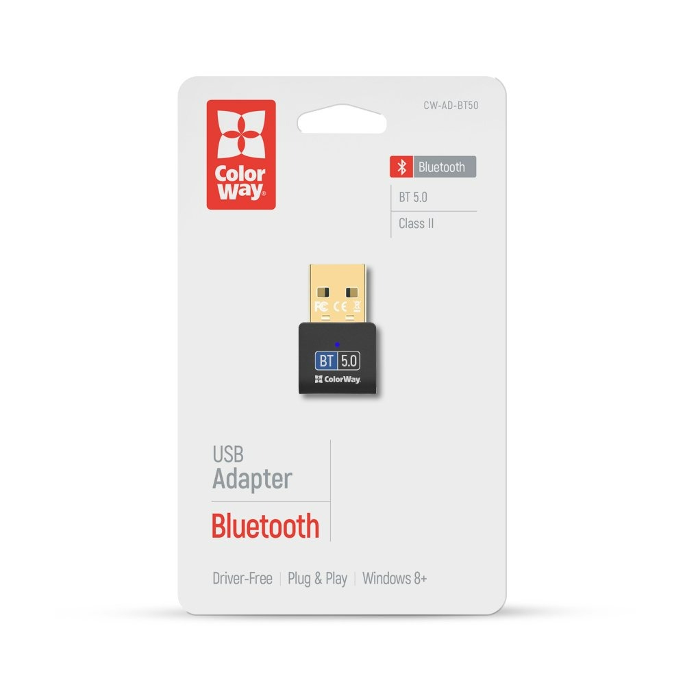 Адаптер Bluetooth 5.0 ColorWay (CW-AD-BT50) Адаптер Bluetooth 5.0 ColorWay (CW-AD-BT50)