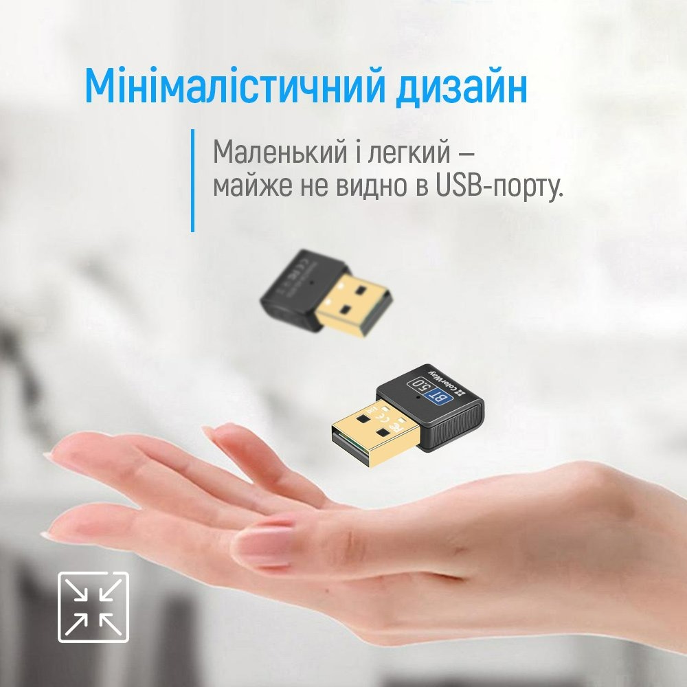Адаптер Bluetooth 5.0 ColorWay (CW-AD-BT50) Адаптер Bluetooth 5.0 ColorWay (CW-AD-BT50)