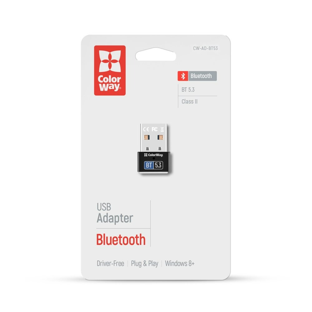 Адаптер Bluetooth 5.3 ColorWay (CW-AD-BT53) Адаптер Bluetooth 5.3 ColorWay (CW-AD-BT53)