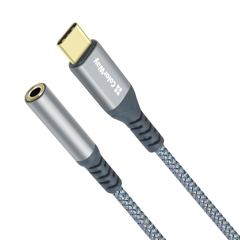 Адаптер ColorWay USB Type-C - 3.5 мм (M/F), 0.14 м, Gray (CW-AD-CJ) Адаптер ColorWay USB Type-C - 3.5 мм (M/F), 0.14 м, Gray (CW-AD-CJ)