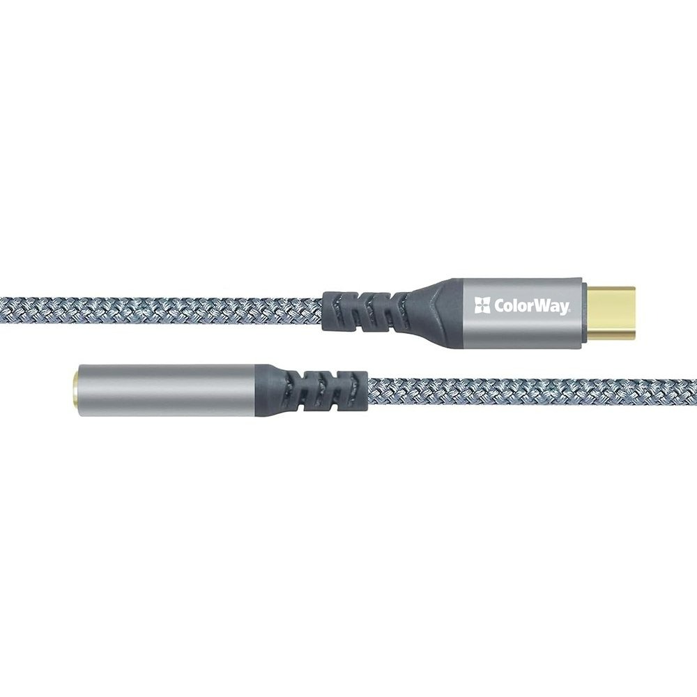 Адаптер ColorWay USB Type-C - 3.5 мм (M/F), 0.14 м, Gray (CW-AD-CJ) Адаптер ColorWay USB Type-C - 3.5 мм (M/F), 0.14 м, Gray (CW-AD-CJ)