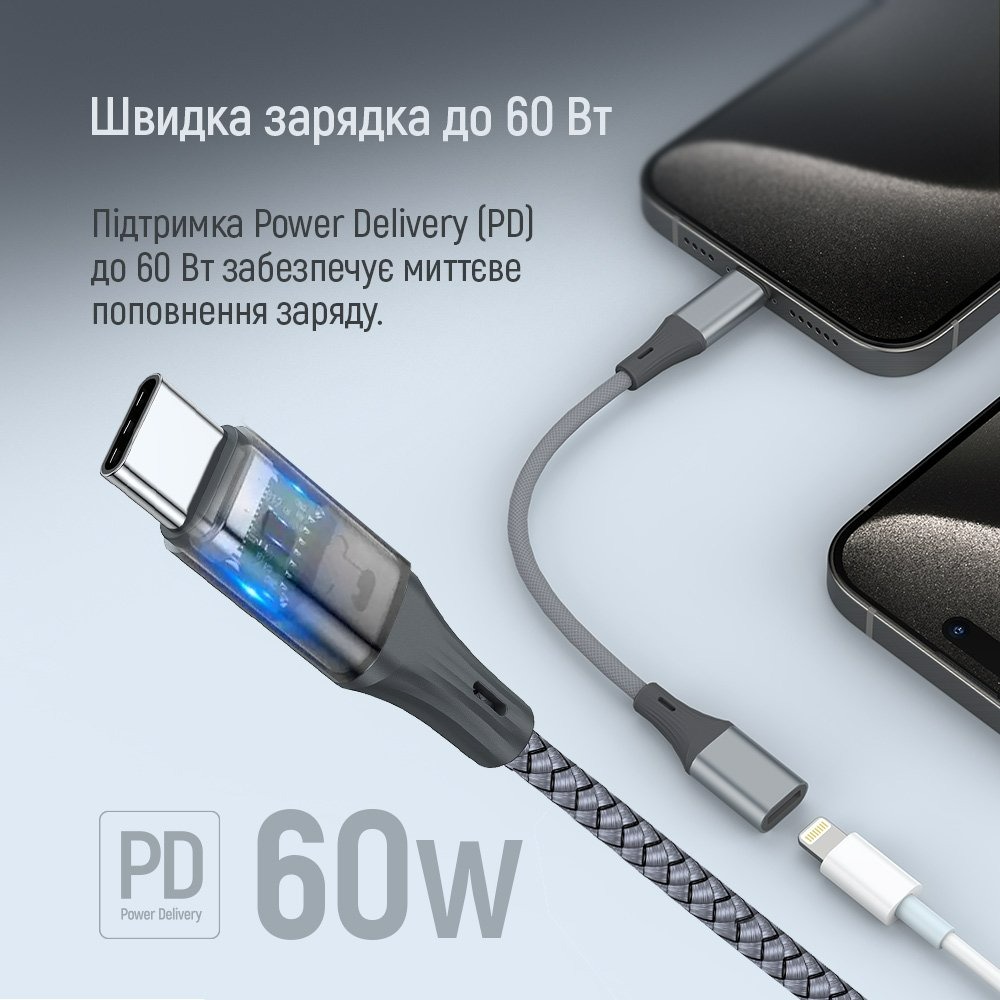 Адаптер ColorWay USB-C - Lightning (CW-AD-CL) Адаптер ColorWay USB-C - Lightning (CW-AD-CL)