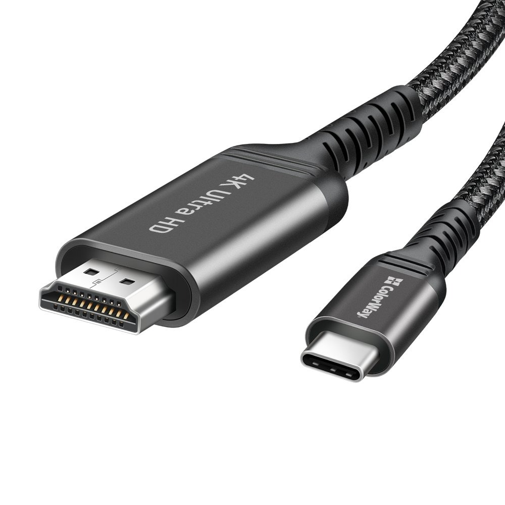 Кабель ColorWay HDMI - USB Type-C (M/M), 4K/60 Гц, 2 м, Black (CW-CBCHD077-BK) Кабель ColorWay HDMI - USB Type-C (M/M), 4K/60 Гц, 2 м, Black (CW-CBCHD077-BK)