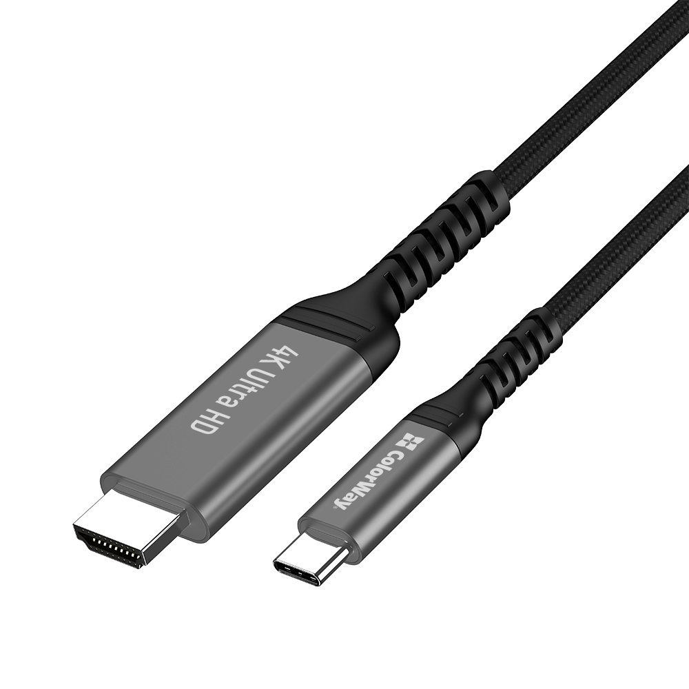 Кабель ColorWay HDMI - USB Type-C (M/M), 4K/60 Гц, 2 м, Black (CW-CBCHD077-BK) Кабель ColorWay HDMI - USB Type-C (M/M), 4K/60 Гц, 2 м, Black (CW-CBCHD077-BK)