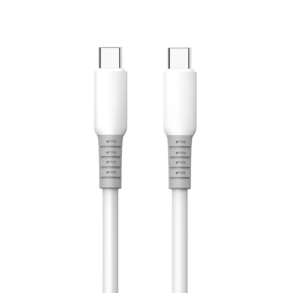 Кабель ColorWay USB-C - USB-C Liquid Silicone 3А 1 м Білий