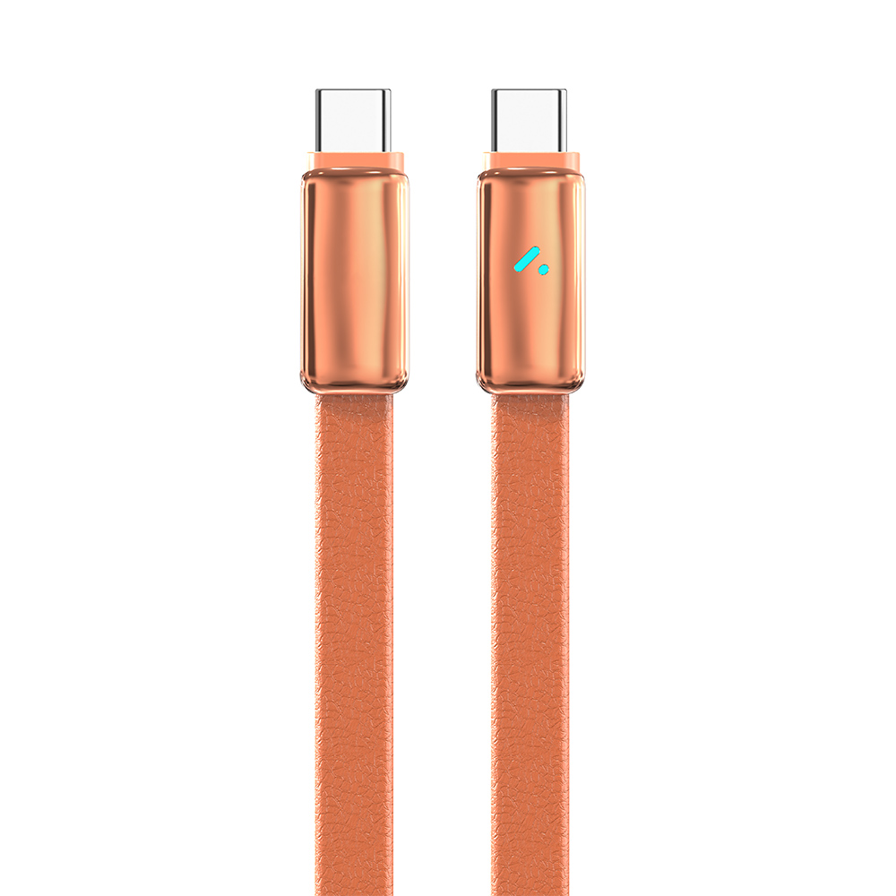 Кабель ColorWay USB-C - USB-C 100 Вт ультратонкий оранжевий