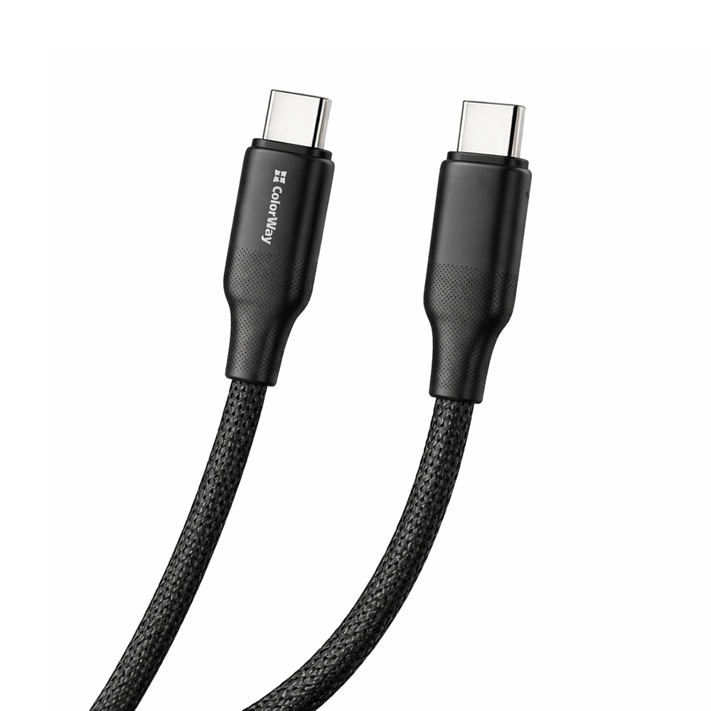 Кабель ColorWay USB Type-C - USB Type-C 3А 2 м Чорний