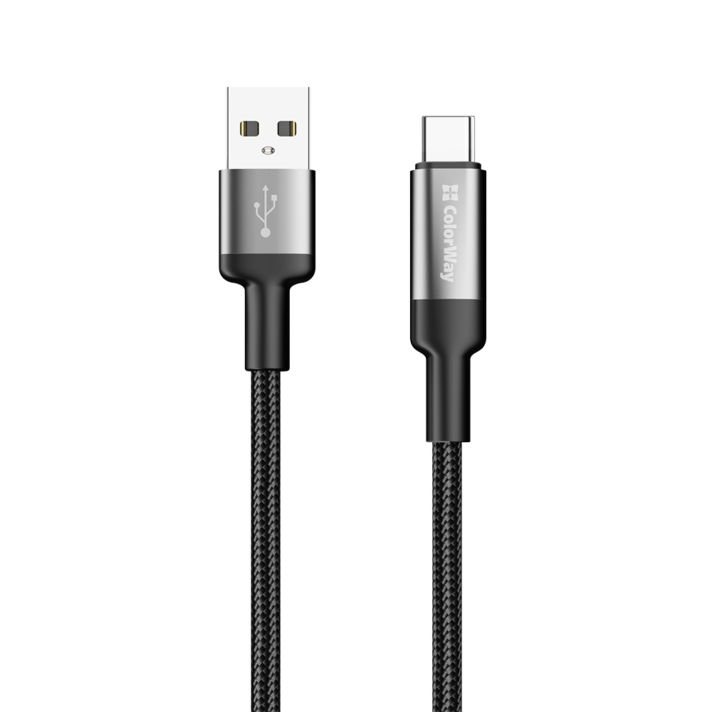 Кабель ColorWay USB - USB Type-C 6А 1 м Чорний