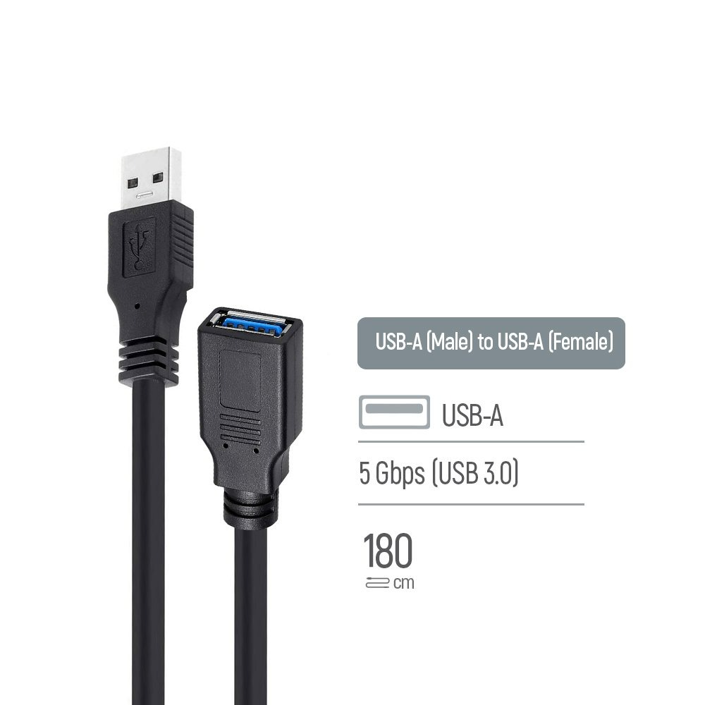 Кабель ColorWay USB - USB V 3.0 (M/F), 1.8 м, Black (CW-CBUF075-BK) Кабель ColorWay USB - USB V 3.0 (M/F), 1.8 м, Black (CW-CBUF075-BK)