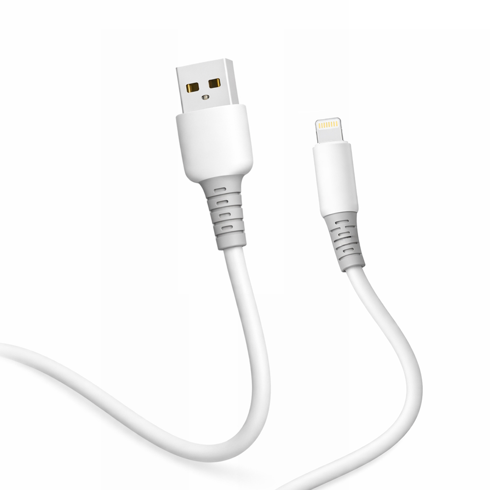 Кабель ColorWay USB - Lightning, liquid silicone, 3А, 1 м, Білий