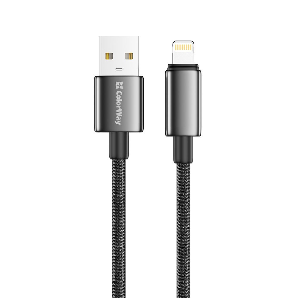 Кабель ColorWay USB - Lightning (M/M) 3А 2 м Чорний