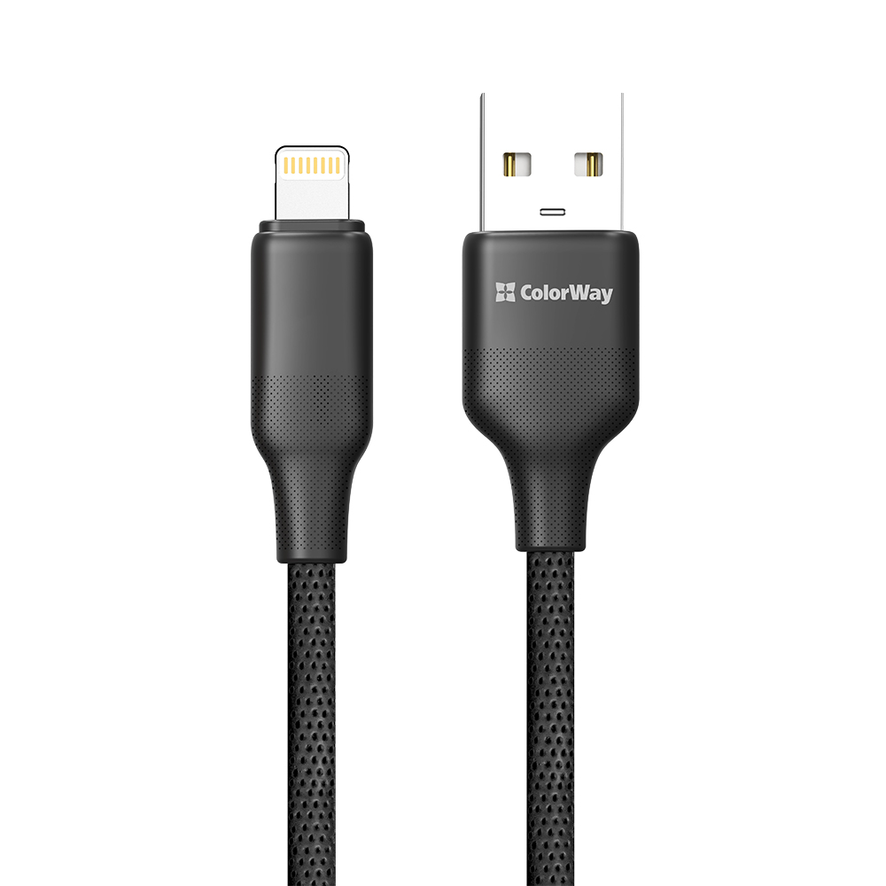Кабель ColorWay USB - Lightning 3А 1 м Чорний
