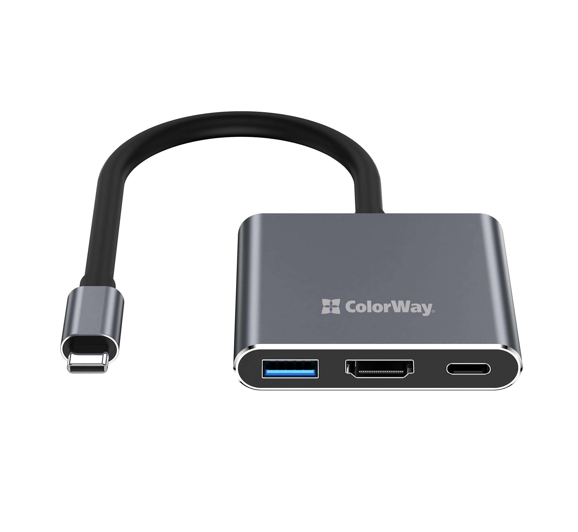 USB-хаб СolorWay USB Type-C 3-в-1 (CW-HUB08) USB-хаб СolorWay USB Type-C 3-в-1 (CW-HUB08)