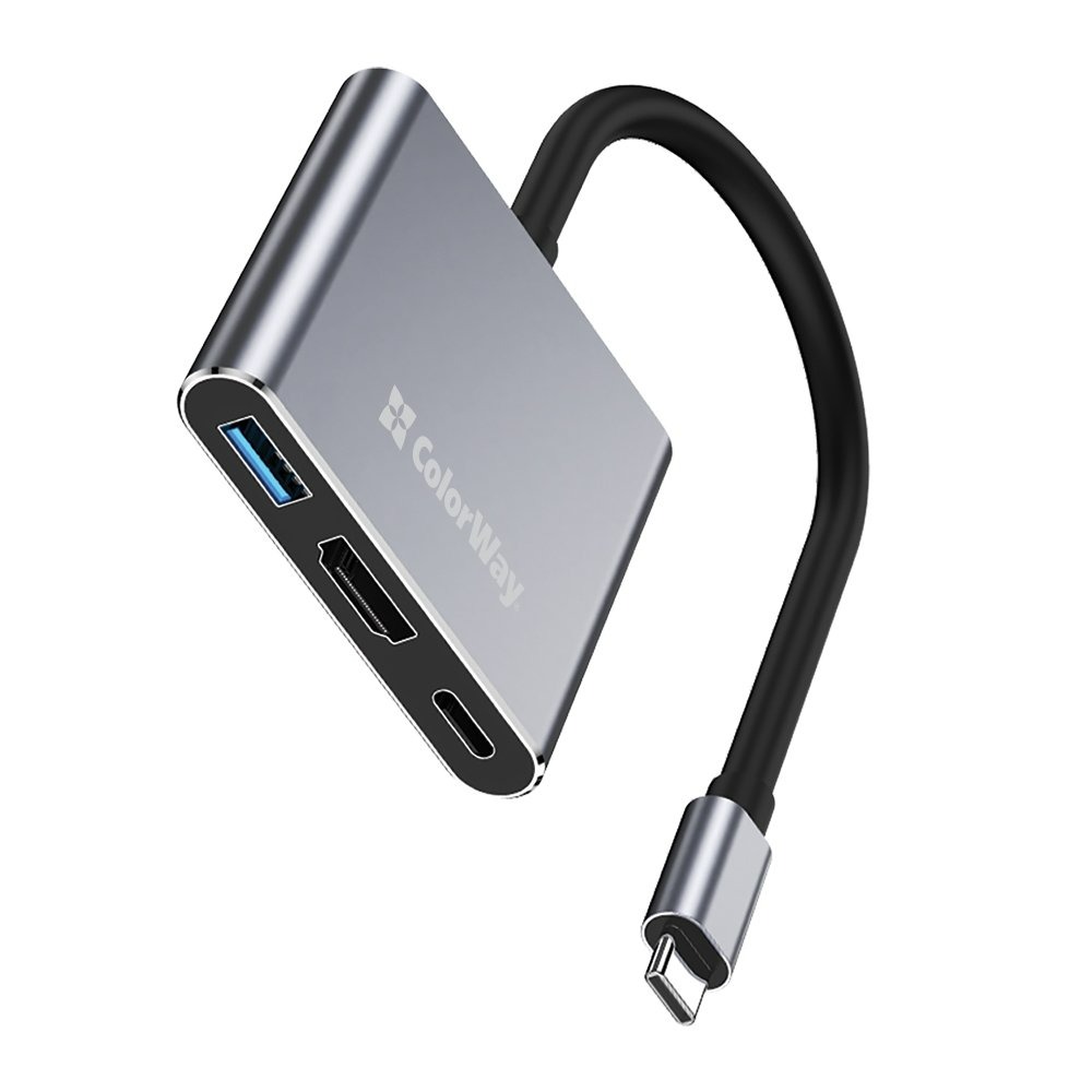 USB-хаб СolorWay USB Type-C 3-в-1 (CW-HUB08) USB-хаб СolorWay USB Type-C 3-в-1 (CW-HUB08)