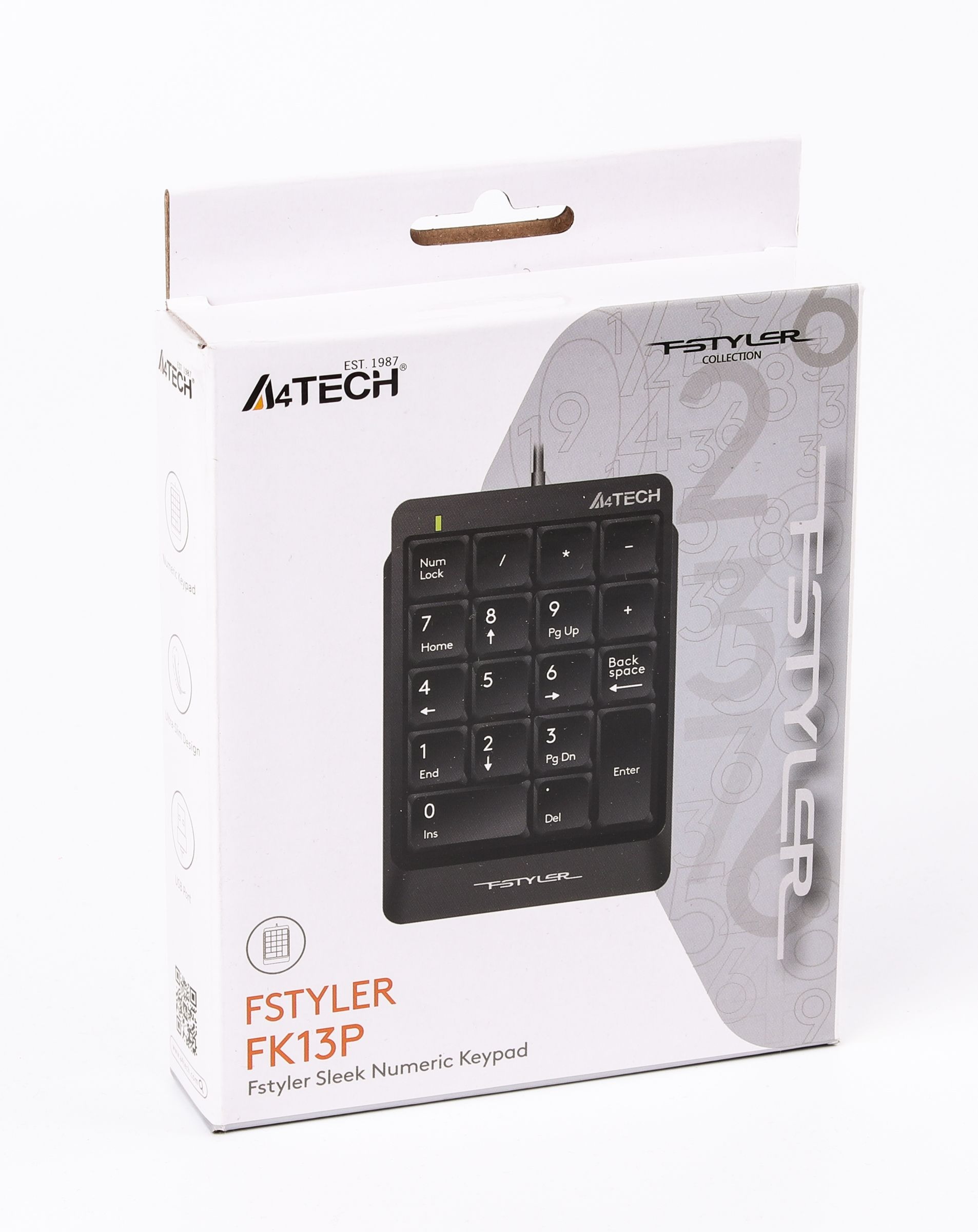 Цифровий клавіатурний блок A4Tech FK13P мембранний чорний