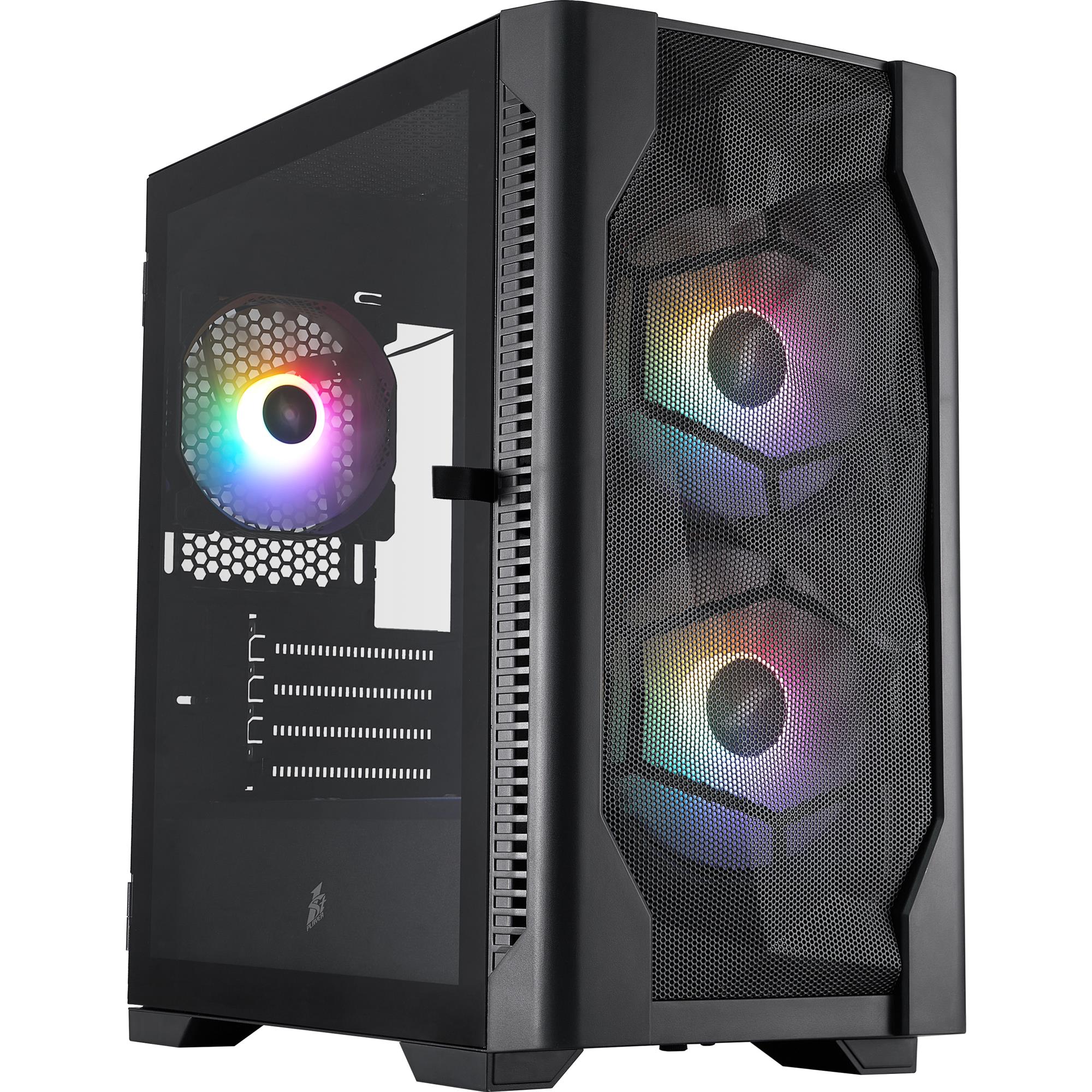 Корпус 1stPlayer D4-M-BK-2F1P-1F1 Black