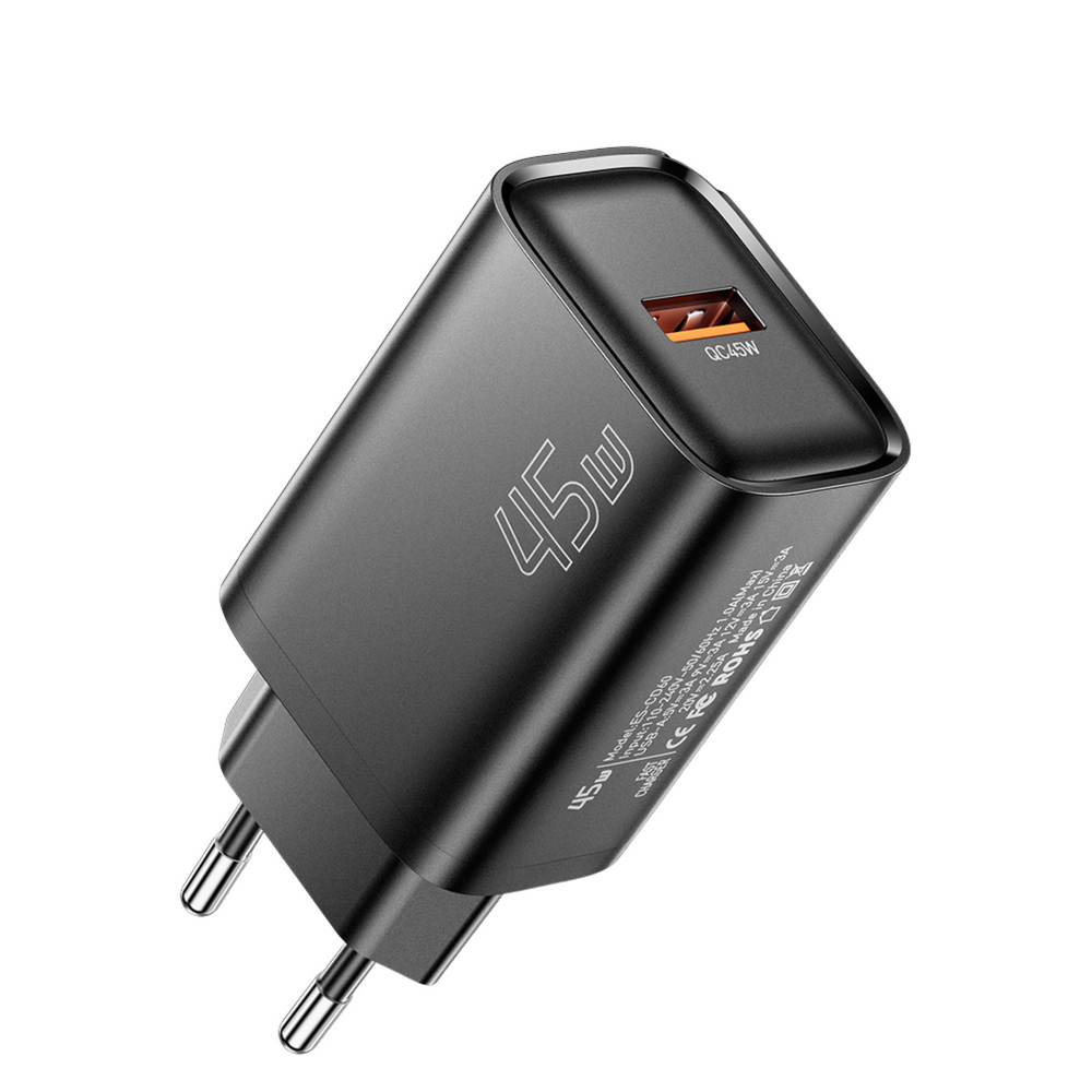 Мережевий зарядний пристрій Essager Flash 45W QC Чорний