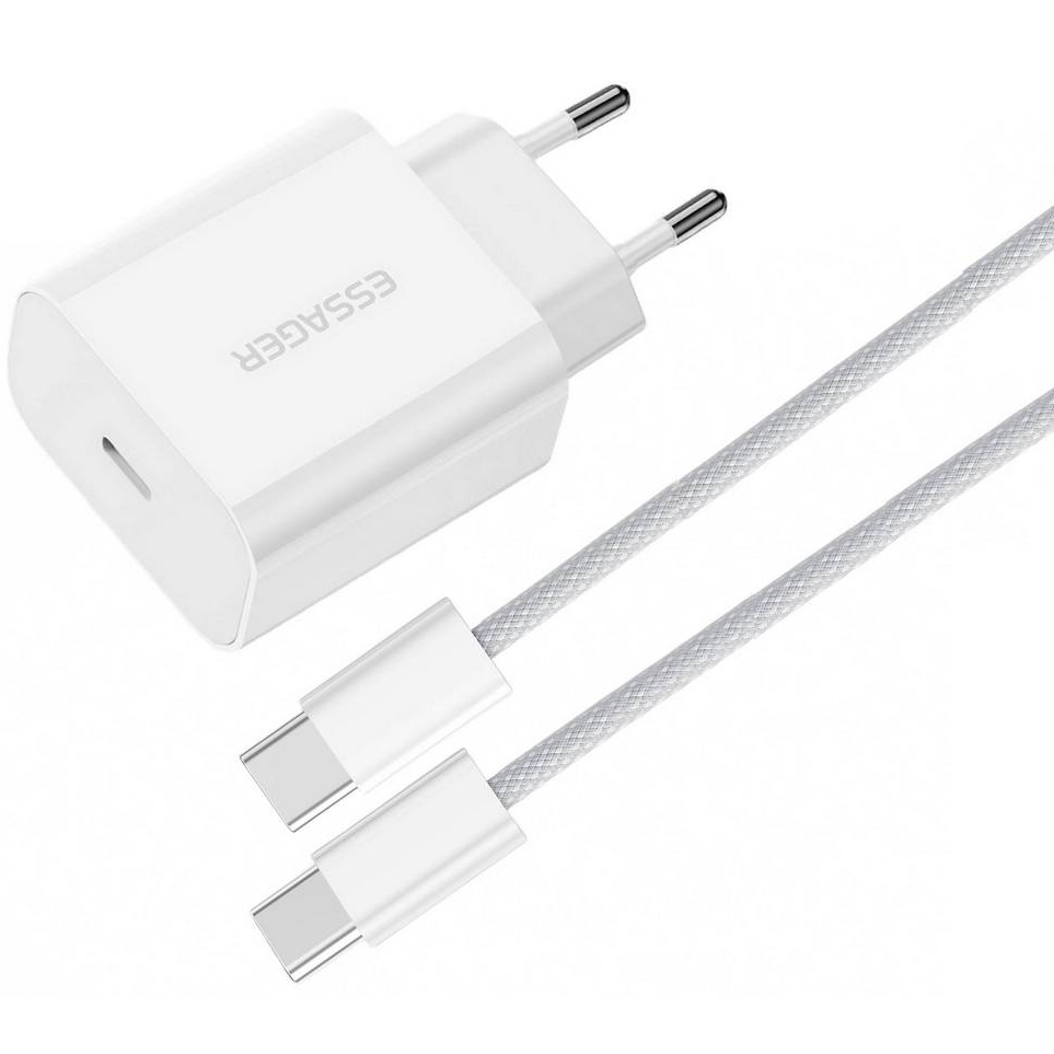 Мережевий зарядний пристрій Essager Vanjane 20W PD 3.0 Білий