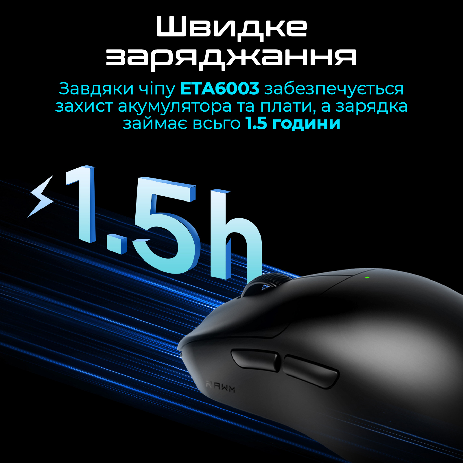 Мышь беспроводная RAWM ES21 Black Мышь беспроводная RAWM ES21 Black