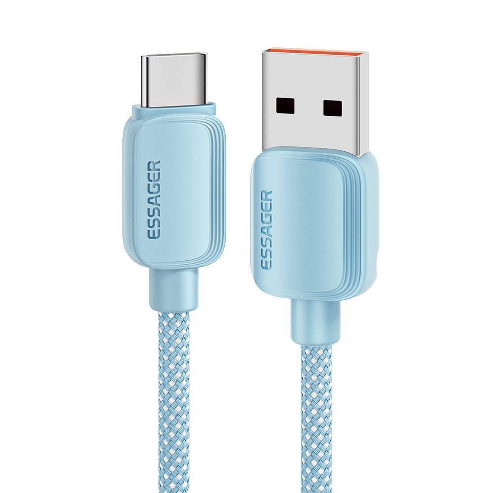 Кабель Essager Breeze 100W USB-A - USB-C 1 м Блакитний
