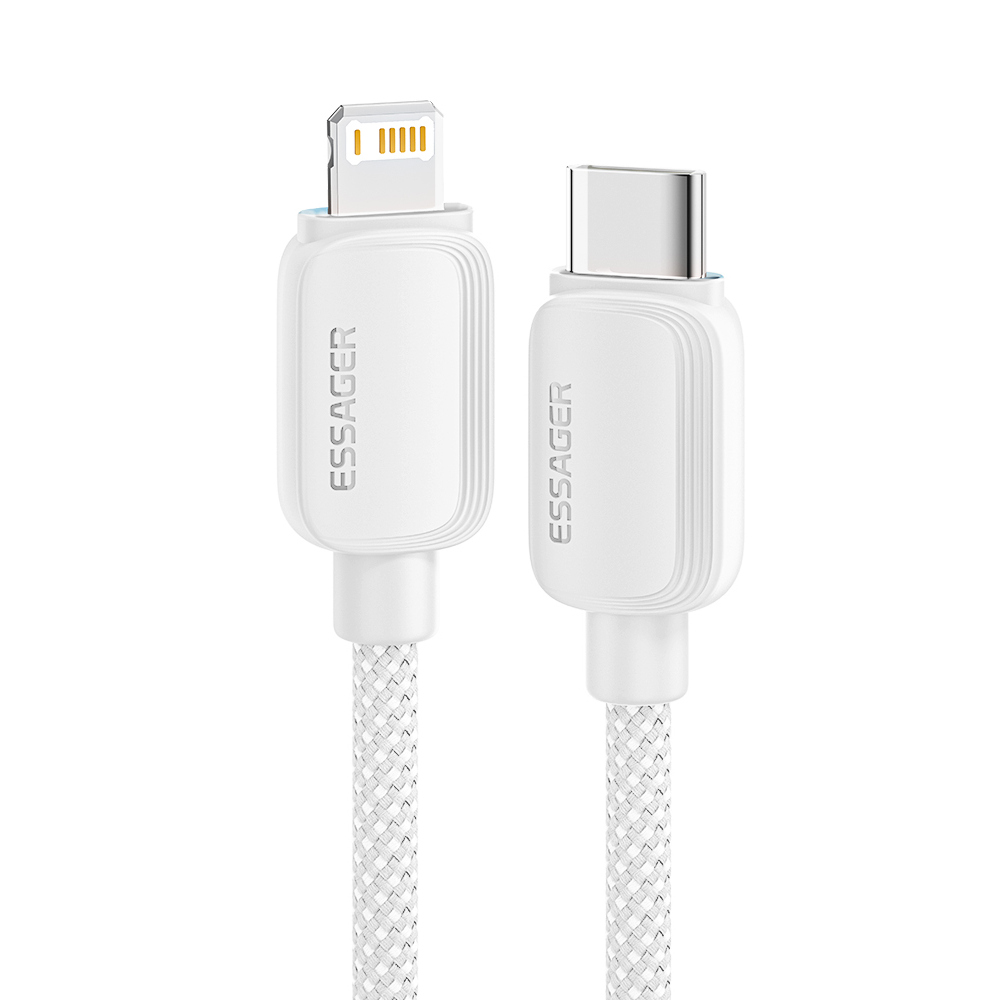 Кабель Essager Breeze USB Type-C - Lightning 20W 1 м Білий