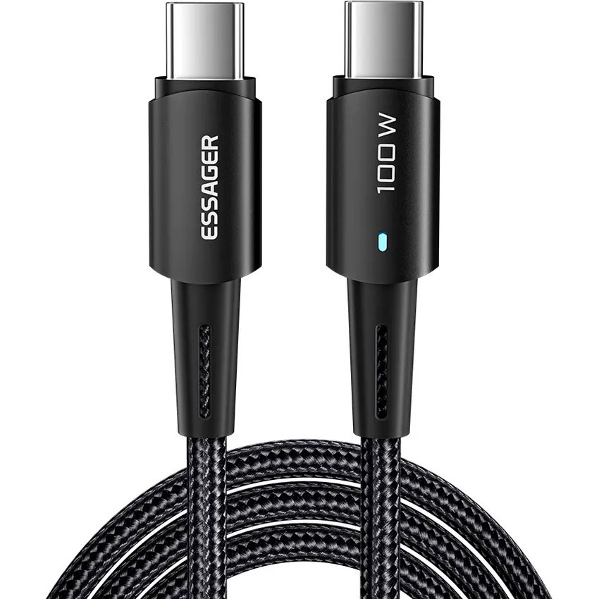 Кабель Essager Sunset USB Type-C - USB Type-C 100W Чорний