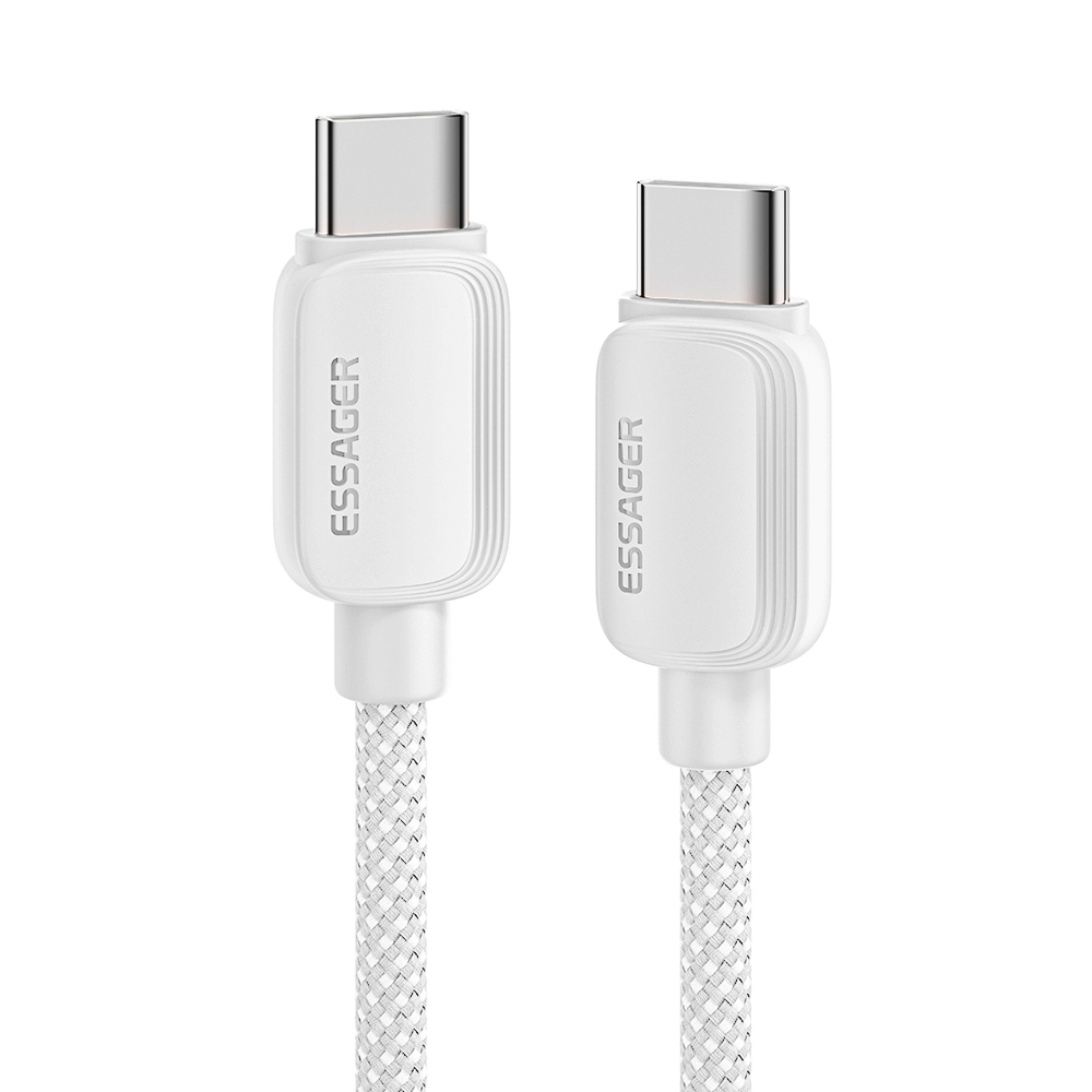 Кабель Essager Breeze USB Type-C - USB Type-C 100W 2 м Білий