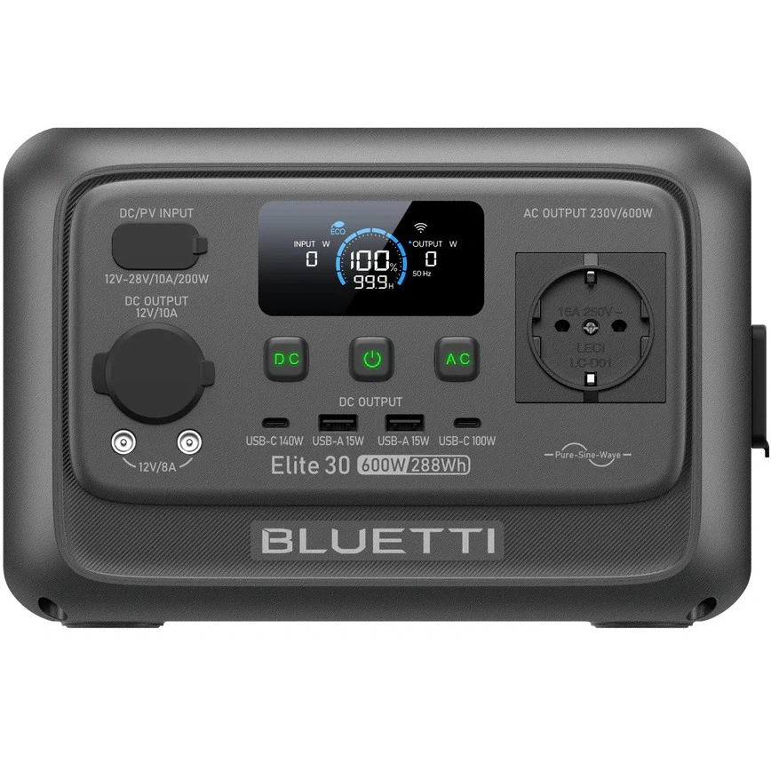 Зарядная станция Bluetti Elite 30 V2, 600W, 288Wh Зарядная станция Bluetti Elite 30 V2, 600W, 288Wh