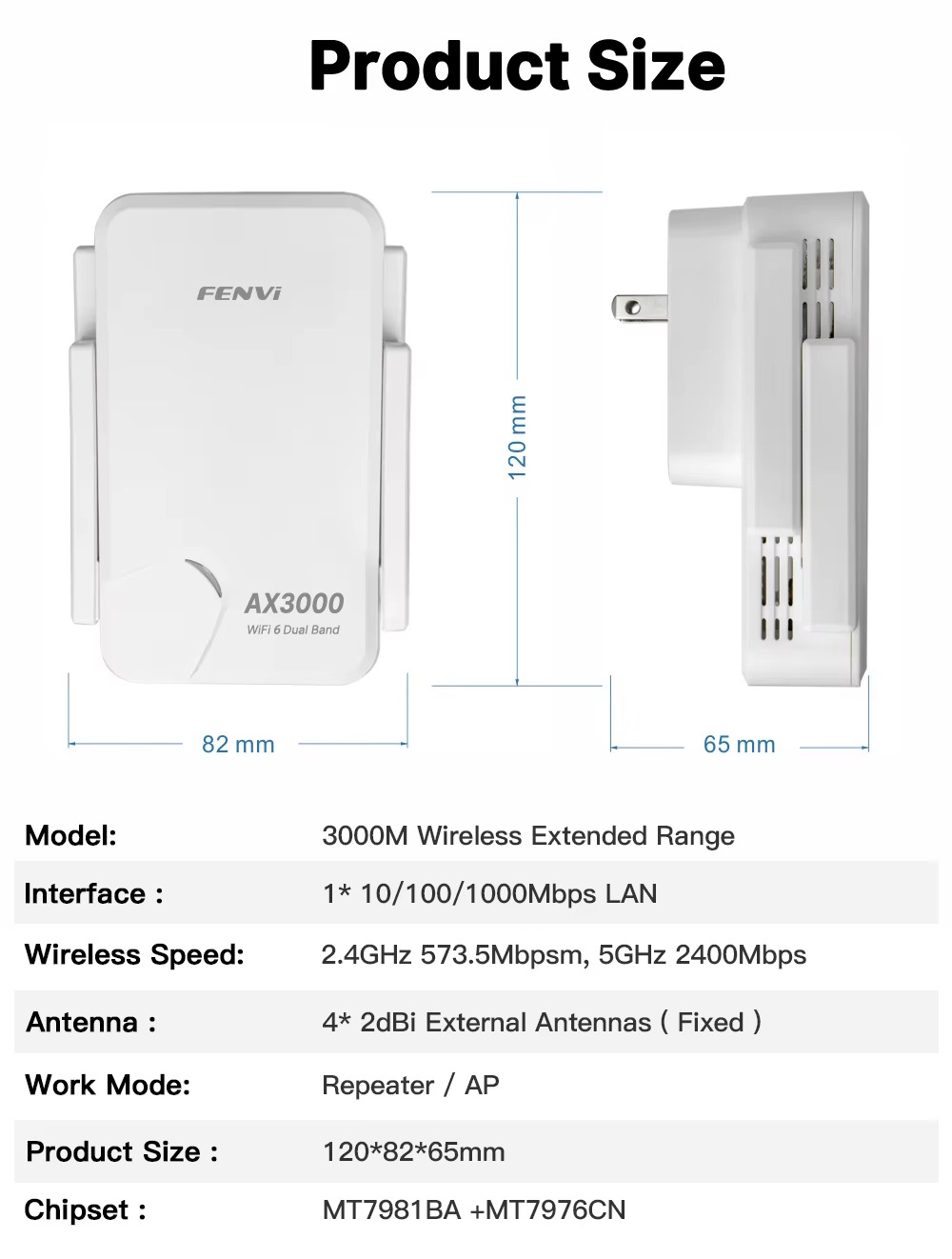 Точка доступа Fenvi F-AX3000R Wi-Fi Repeater Dual Band 2.4/5Ghz Signal Booster Точка доступа Fenvi F-AX3000R Wi-Fi Repeater Dual Band 2.4/5Ghz Signal Booster