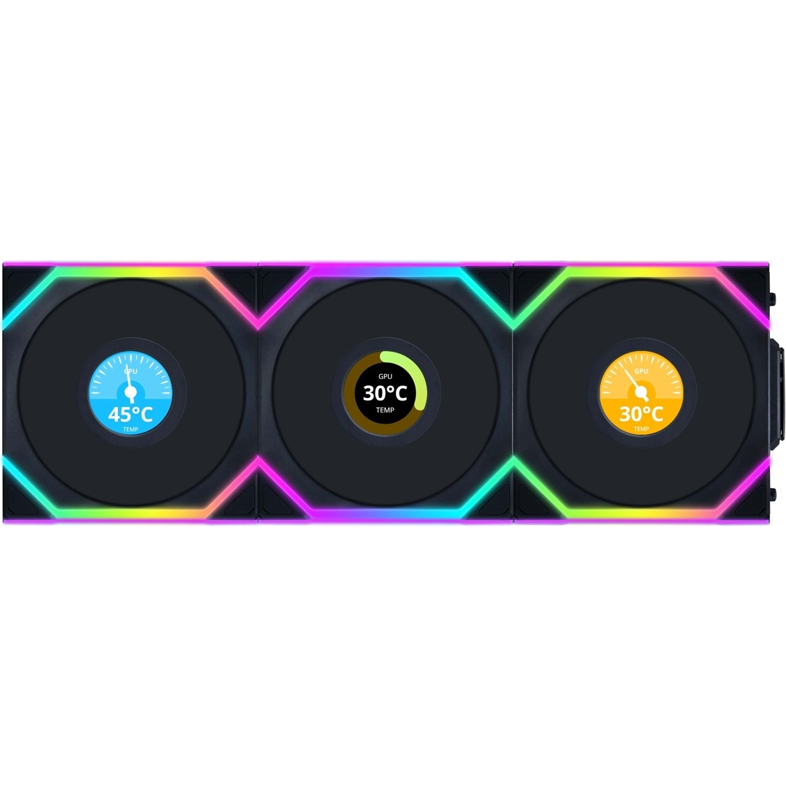 Вентилятор Lian Li Uni Fan SL Wireless LCD 120-3 Reverse Black (G99.12RSLLCD1W3B.00)
