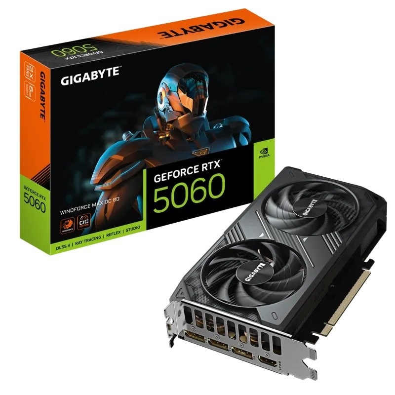 Відеокарта GF RTX 5060 8GB GDDR7 Windforce Max OC Gigabyte (GV-N5060WF2MAX OC-8GD)