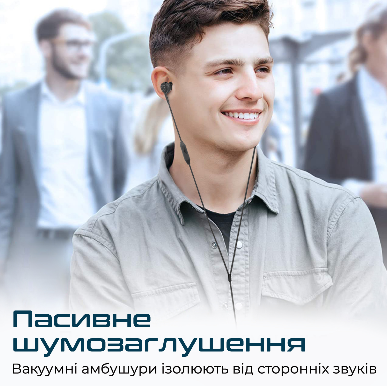 фото Навушники з мікрофоном Promate Duet Black (duet.black)