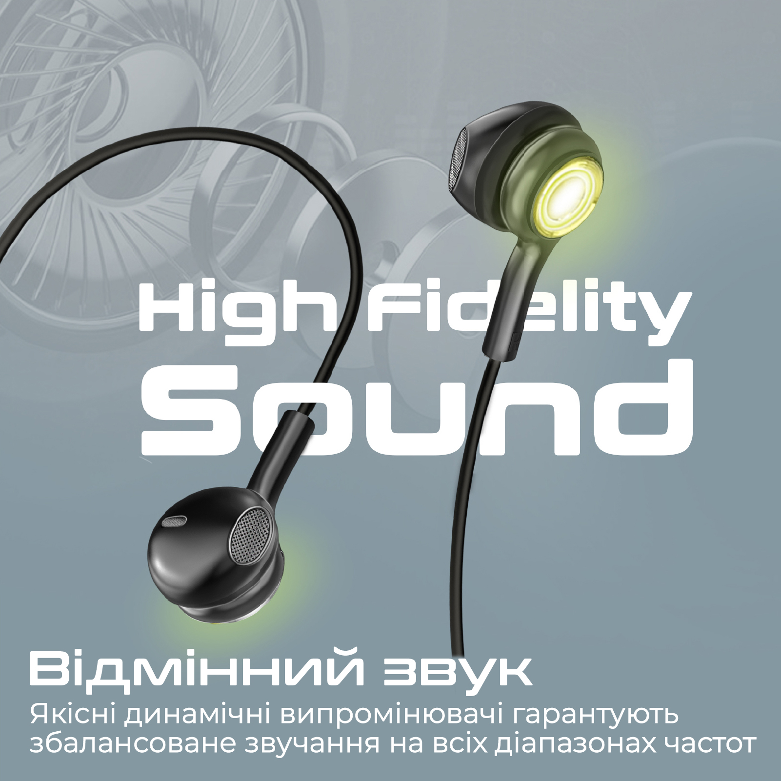 фото Навушники з мікрофоном Promate LumiBuds-C Black (lumibuds-c.black)