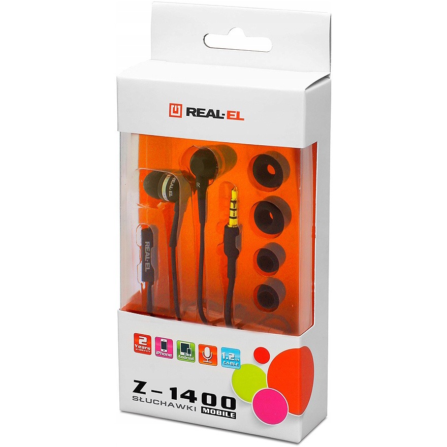 фото Навушники з мікрофоном Real-El Z-1400 Mobile Black