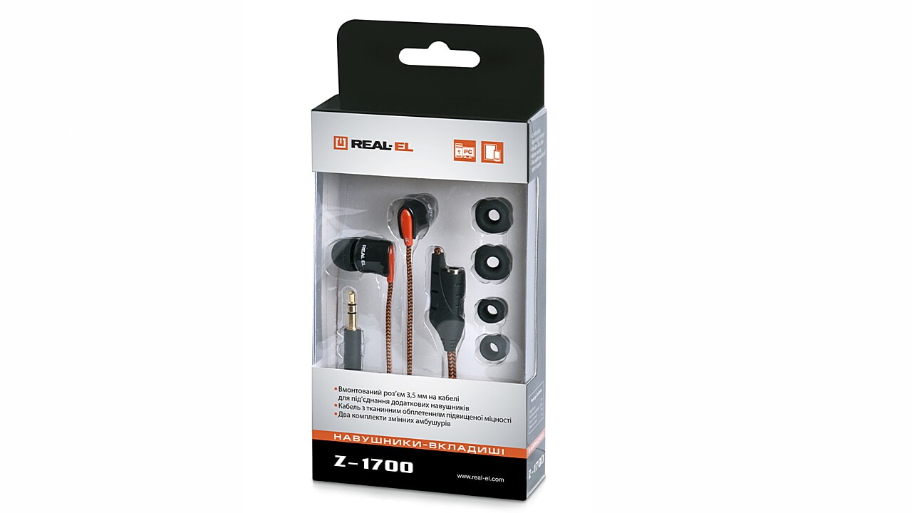 фото Навушники з мікрофоном Real-El Z-1700 Mobile Black