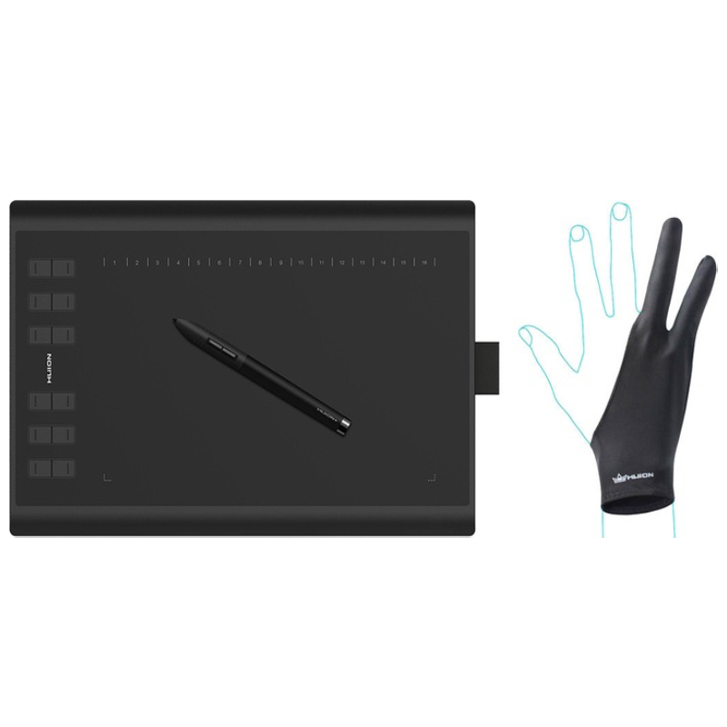Графічний планшет Huion New 1060Plus + рукавичка