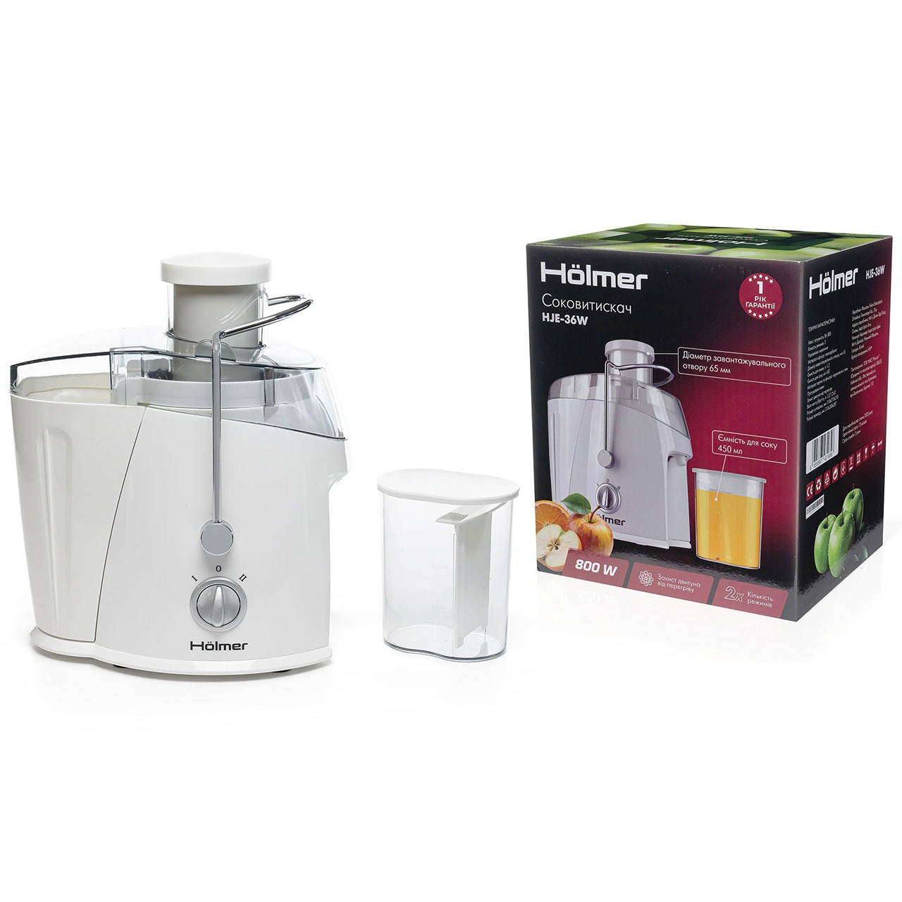 Соковыжималка Holmer HJE-36W Соковыжималка Holmer HJE-36W